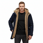 Ranches | Men's Winter Coat with Zip-Up Hood - Warm Fleece Lined Puffer & Casual Parka