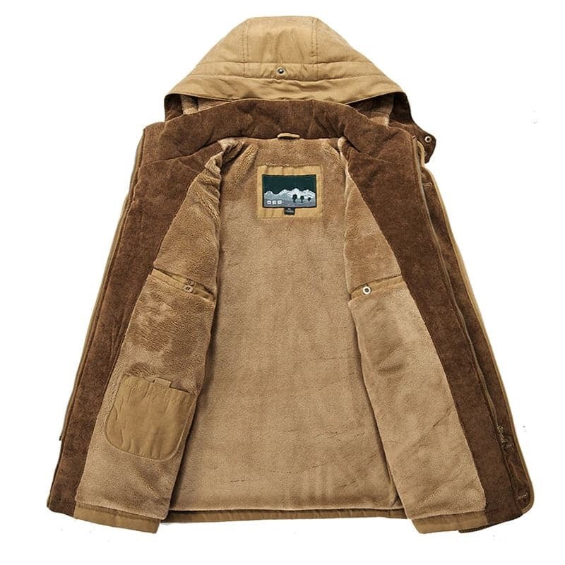 Ranches | Men's Winter Coat with Zip-Up Hood - Warm Fleece Lined Puffer & Casual Parka
