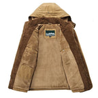 Ranches | Men's Winter Coat with Zip-Up Hood - Warm Fleece Lined Puffer & Casual Parka