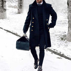 Admire | Long Double-Breasted Coat with Lapel Collar for Men | Ideal for Cool Days
