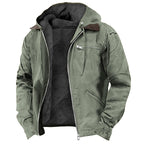 Calico | Men's Full-Zip Jacket with Pockets - Casual Lightweight Windbreaker & Bomber Army Green