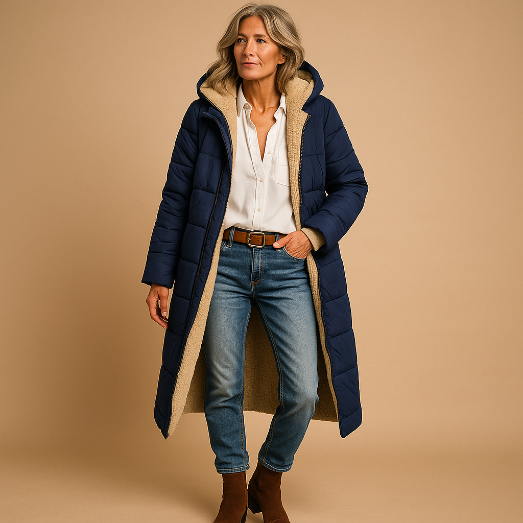 Zahara | Long Winter Coat with Modern Cut for Women | Ideal for Cold Days