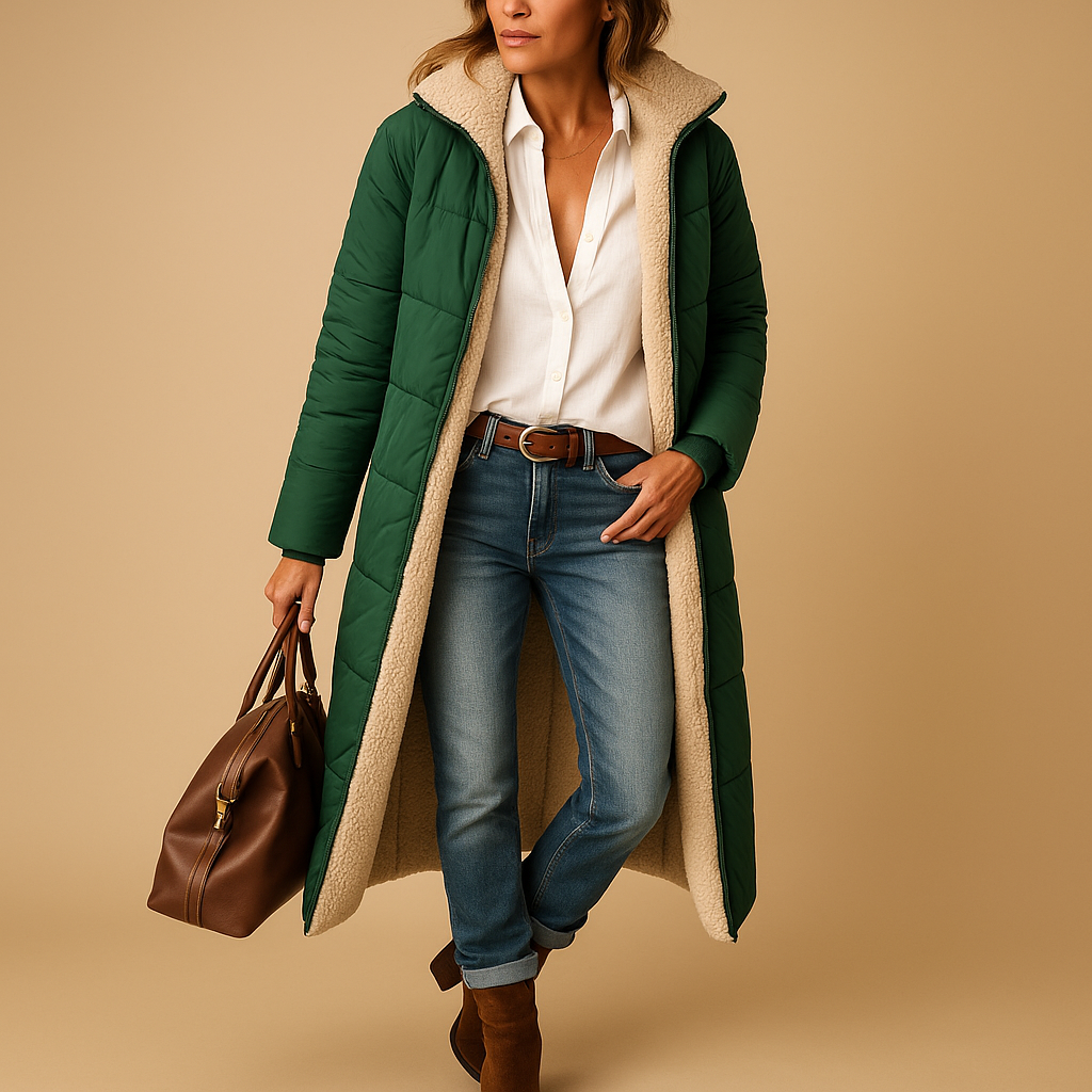 Zahara | Long Winter Coat with Modern Cut for Women | Ideal for Cold Days