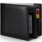 Mane | Men's Bifold Genuine Leather RFID Blocking Wallet Black