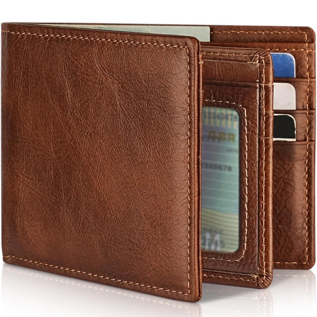 Mane | Men's Bifold Genuine Leather RFID Blocking Wallet Brown
