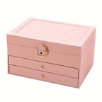 Multilayer Leather Jewellery Box | Organised and Stylish Storage Pink