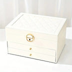Multilayer Leather Jewellery Box | Organised and Stylish Storage White