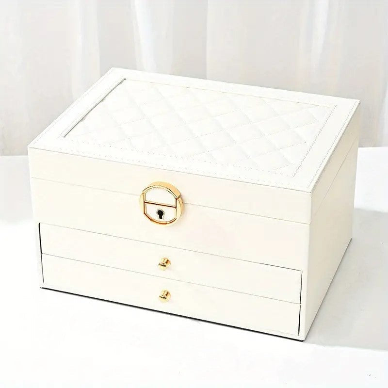 Multilayer Leather Jewellery Box | Organised and Stylish Storage White