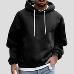 Men's Relaxed Fit Pullover Hoodie - Heavyweight Cotton Sweatshirt Black