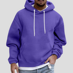 Men's Relaxed Fit Pullover Hoodie - Heavyweight Cotton Sweatshirt Violet