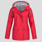 Women's Waterproof Hooded Raincoat Red