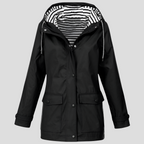 Women's Waterproof Hooded Raincoat Black
