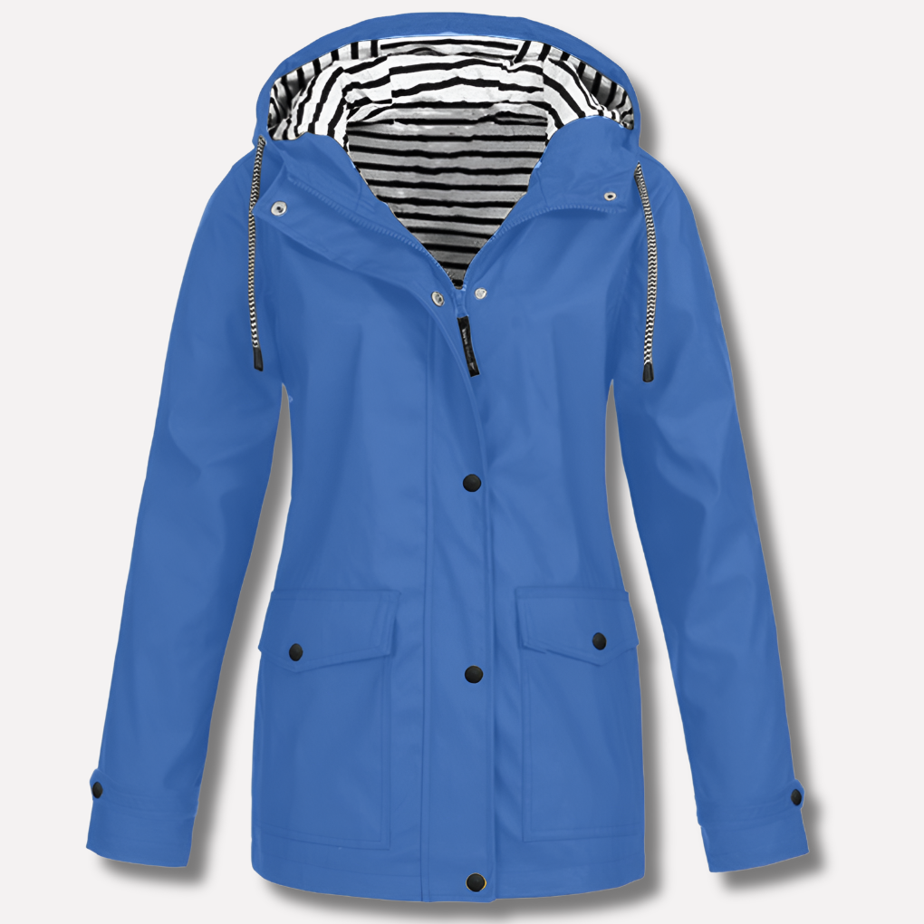 Women's Waterproof Hooded Raincoat Blue