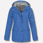 Women's Waterproof Hooded Raincoat Blue
