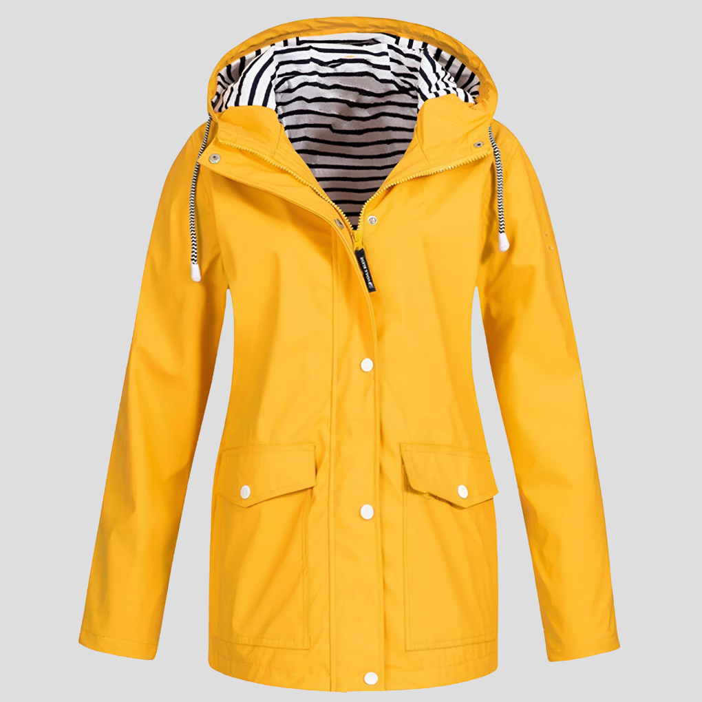 Women's Waterproof Hooded Raincoat Yellow