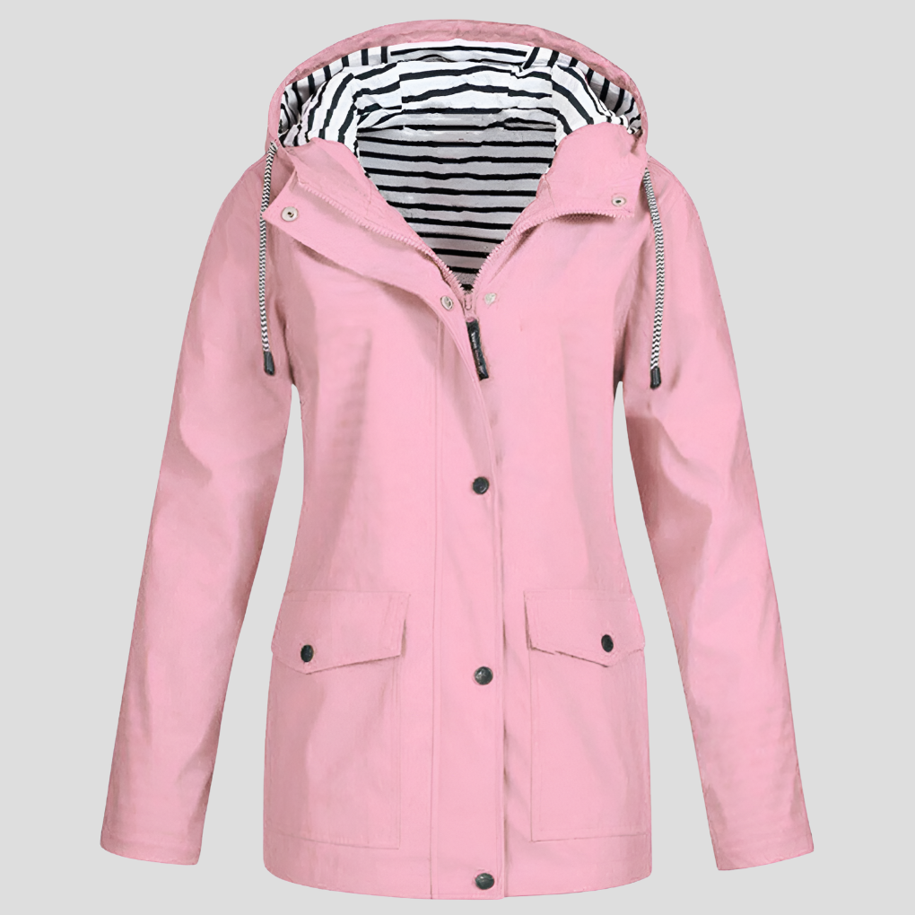 Women's Waterproof Hooded Raincoat Pink