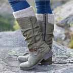 Pamelo | Winter Boots for Women | Detail Knit Cuff Gray