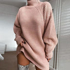 Sephira | Women's Long Winter Sweater Dress - Oversized Knitted Turtleneck & Maxi Sweater