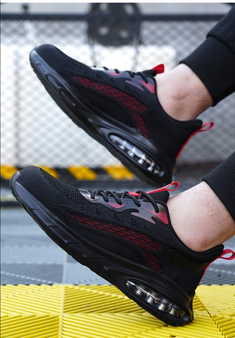 Hommes | Safety Shoes with Steel Toe – Lightweight and Breathable Comfort Red