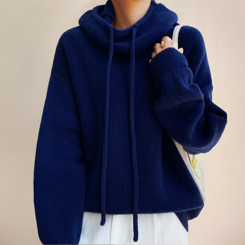 Amore | Merino Wool Women’s Turtleneck Sweater Blau