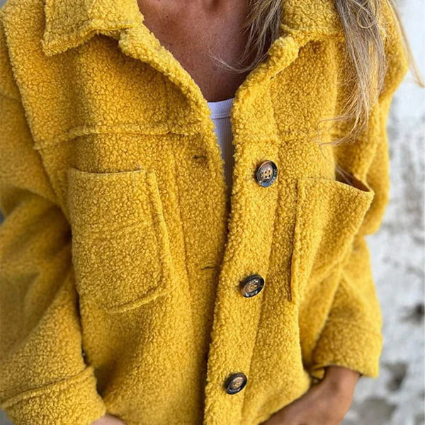 Amore | Women's Cardigan | Collared Neckline Yellow