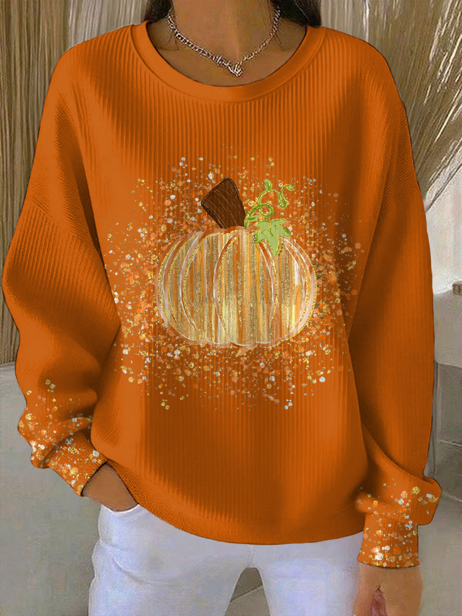 Bersh | Women's Sweatshirt | Illustrated Front Graphic Crew Neckline Orange