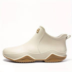 Boots for Women | Slip-On Ankle Style with Rounded Toe Beige