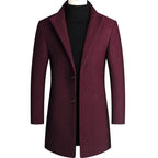 Mane | Stylish Slim-Fit Wool Coat Red