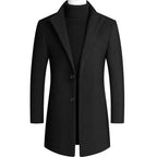 Mane | Stylish Slim-Fit Wool Coat Black