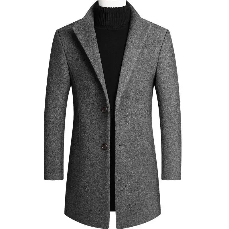 Mane | Stylish Slim-Fit Wool Coat Gray