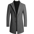 Mane | Stylish Slim-Fit Wool Coat Gray