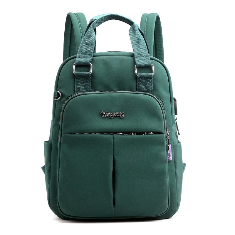 Hommes | Water-Resistant USB Charging Anti-Theft Backpack – Multi-Compartment Design Green