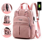 Hommes | Water-Resistant USB Charging Anti-Theft Backpack – Multi-Compartment Design Pink
