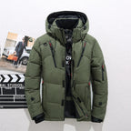 Figueral | Men’s Puffer Jacket | Coat with Zipper Pockets Green