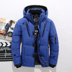 Figueral | Men’s Puffer Jacket | Coat with Zipper Pockets Blue