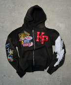 Men's Viral KP Zip-Up Hoodie - Full-Zip Fleece Sweatshirt & Casual Track Jacket Black