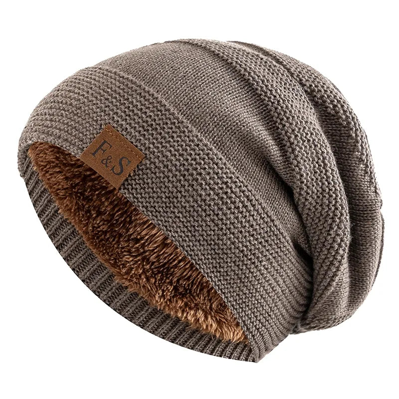 Chāme | Warm Winter Beanie with Fleece Lining Khaki 56cm-58cm