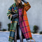 Flōre | Women's Long Winter Coat - Warm Full-Length Overcoat Multicolored