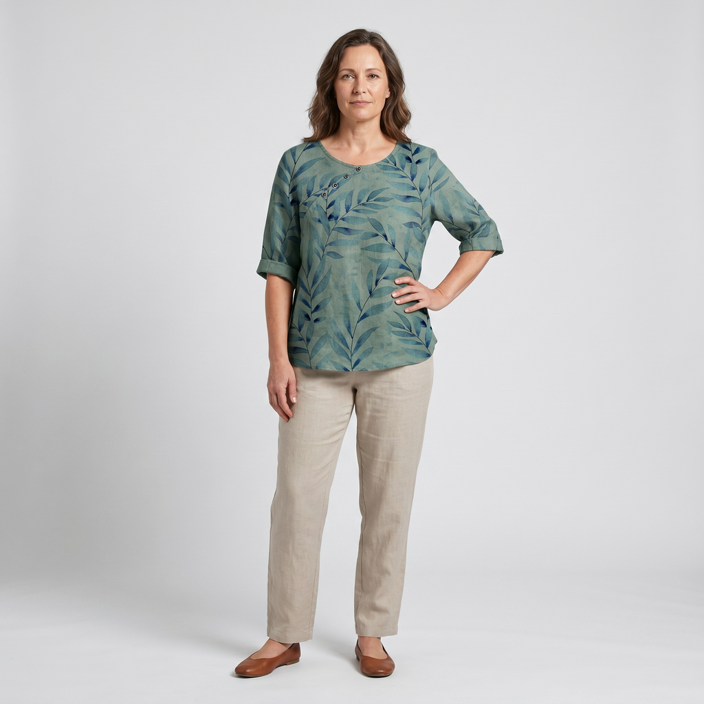 Flōre | Woman’s Blouse | Printed Asymmetric Button