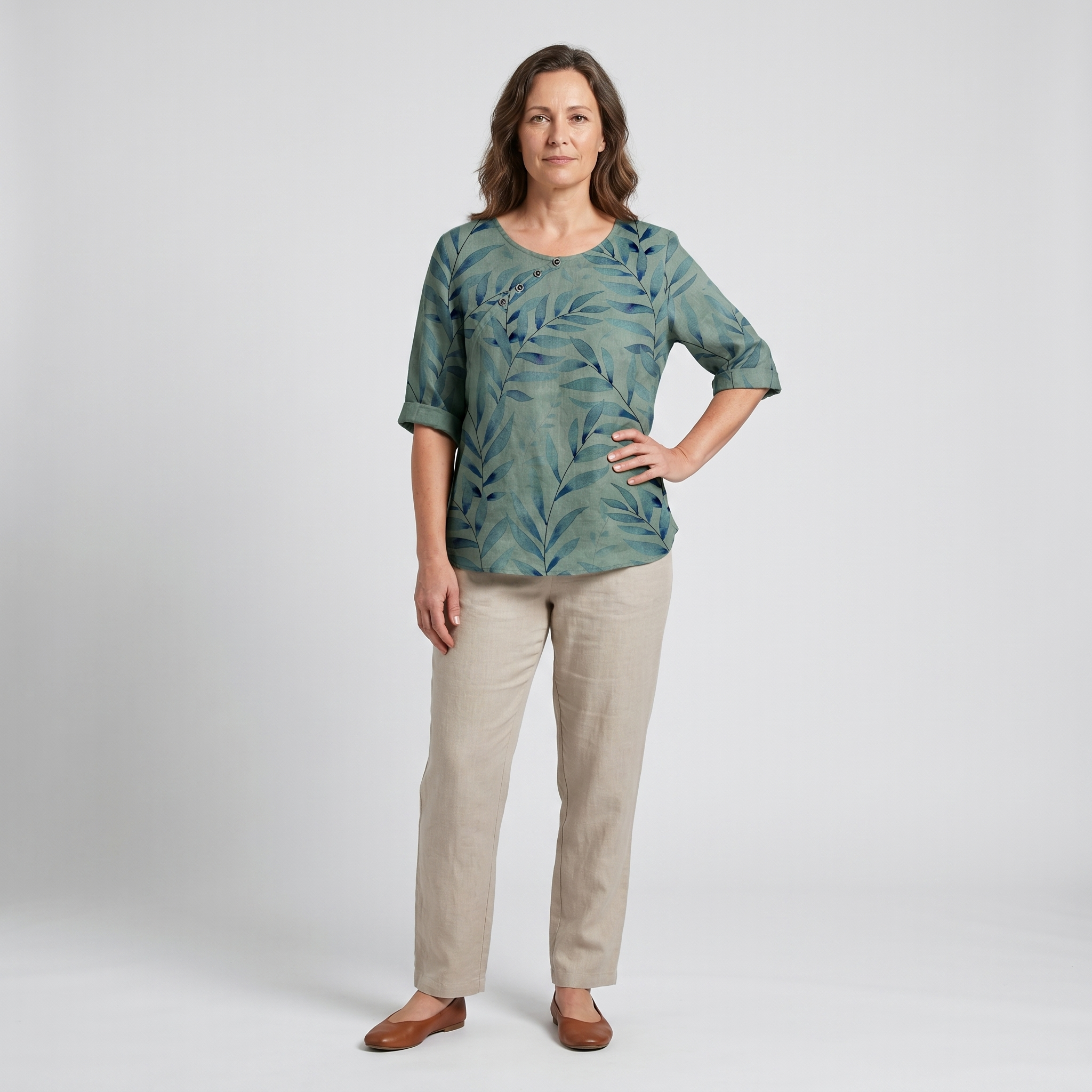 Flōre | Woman’s Blouse | Printed Asymmetric Button