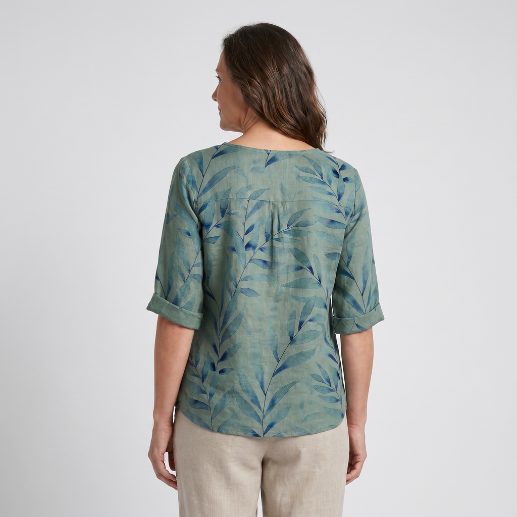 Flōre | Woman’s Blouse | Printed Asymmetric Button