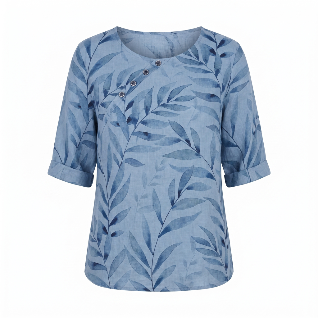 Flōre | Woman’s Blouse | Printed Asymmetric Button
