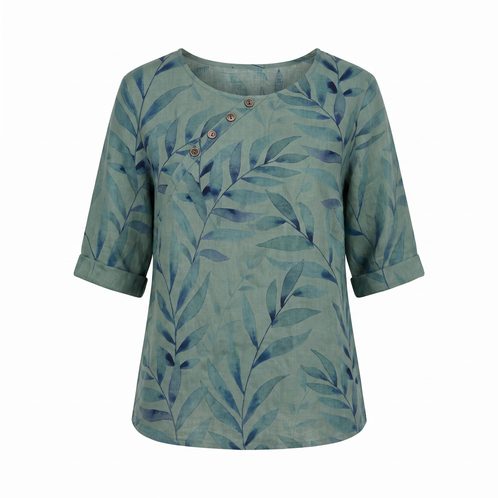 Flōre | Woman’s Blouse | Printed Asymmetric Button