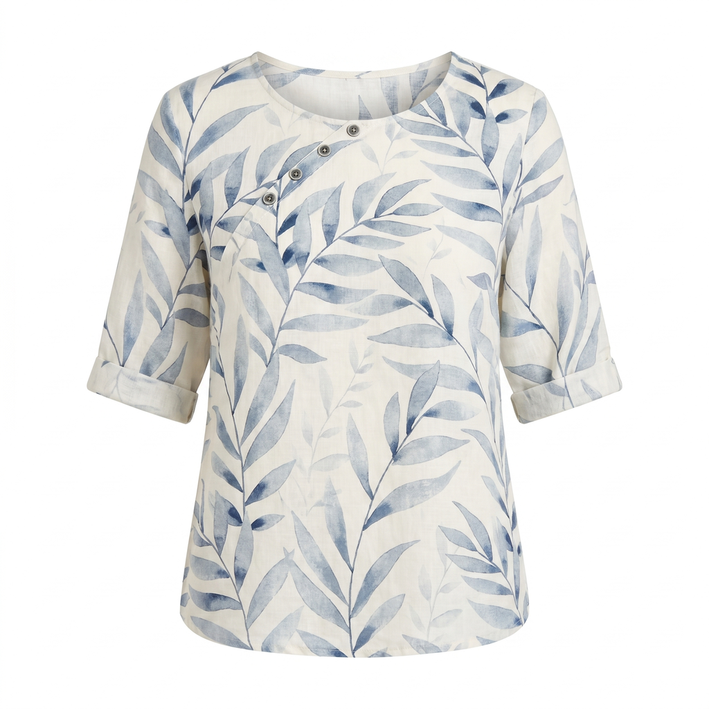 Flōre | Woman’s Blouse | Printed Asymmetric Button