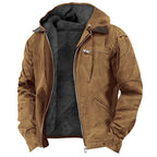 Calico | Men's Full-Zip Jacket with Pockets - Casual Lightweight Windbreaker & Bomber Brown